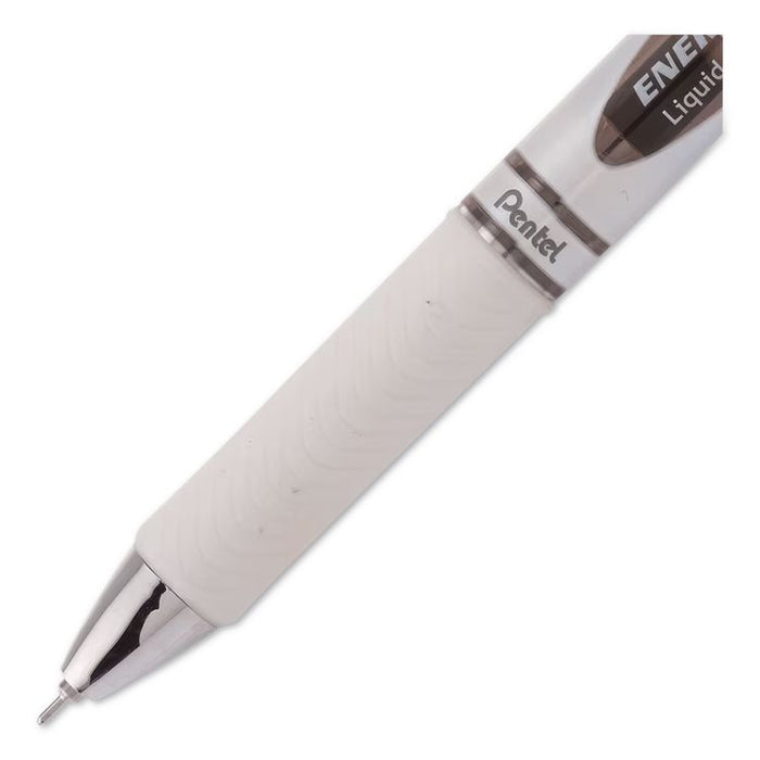 EnerGel Pearl Deluxe RTX Gel Pen, Retractable, Medium 0.7 mm, Black Ink, Pearl White/Smoke Barrel, 3/Pack