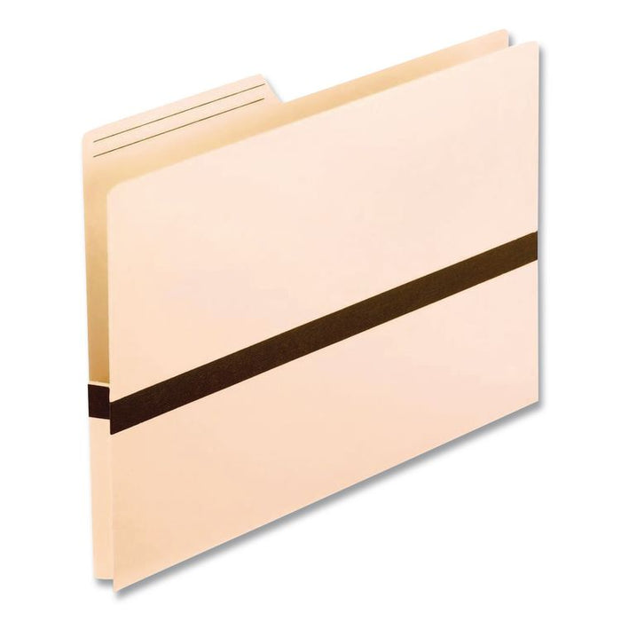 Drop Front Reinforced File Pocket, 1" Expansion, Letter Size, Manilla/Brown, 50/Box
