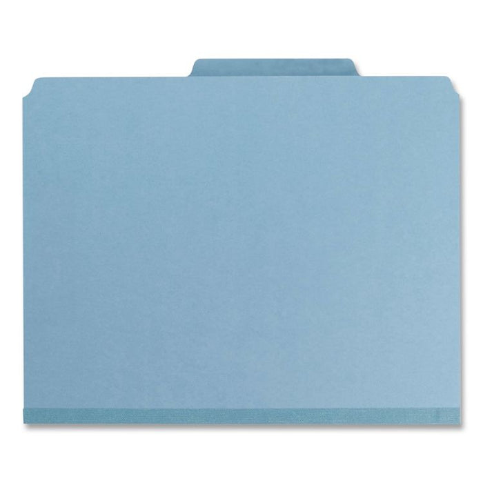 Pressboard Classification Folders, 2/5 Tab, Expands 2.5", 2 Full-Pocket Dividers, 6 Fasteners, Letter Size, Light Blue, 10/BX