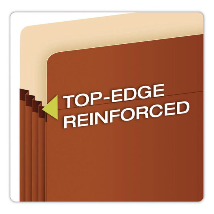 End Tab FIle Pocket, 3.5" Expansion, Legal Size, Redrope, 10/Box