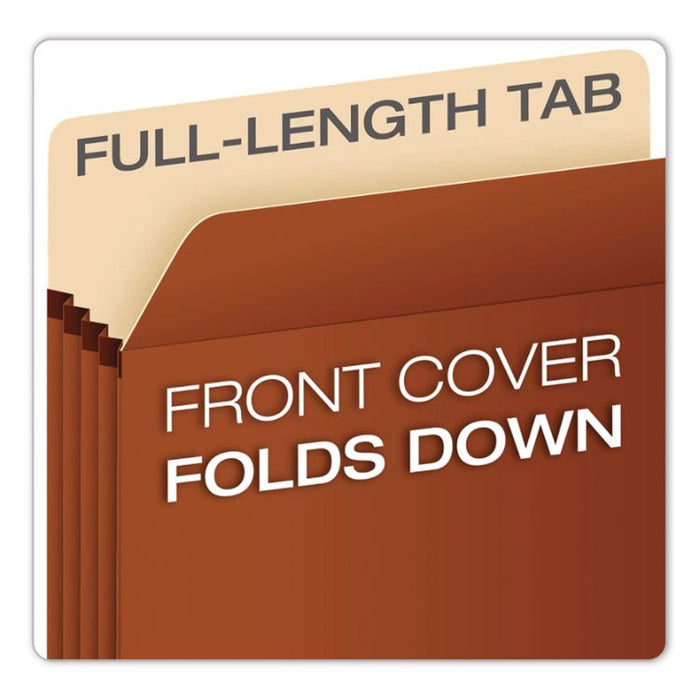 End Tab FIle Pocket, 3.5" Expansion, Legal Size, Redrope, 10/Box