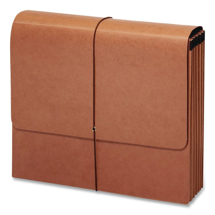 Earthwise by Pendaflex Recycled Expanding Wallet, 5.25" Expansion, 1 Section, Elastic Cord Closure, Legal Size, Redrope