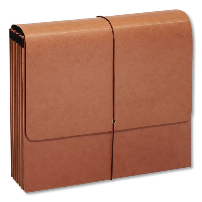 Earthwise by Pendaflex Recycled Expanding Wallet, 5.25" Expansion, 1 Section, Elastic Cord Closure, Legal Size, Redrope