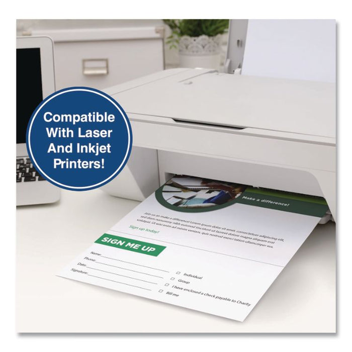 Perforated Paper, 92 Bright, Perforated 3.5" from Bottom, 8.5 x 11, White, 500 Sheets/Ream, 5 Reams/Carton