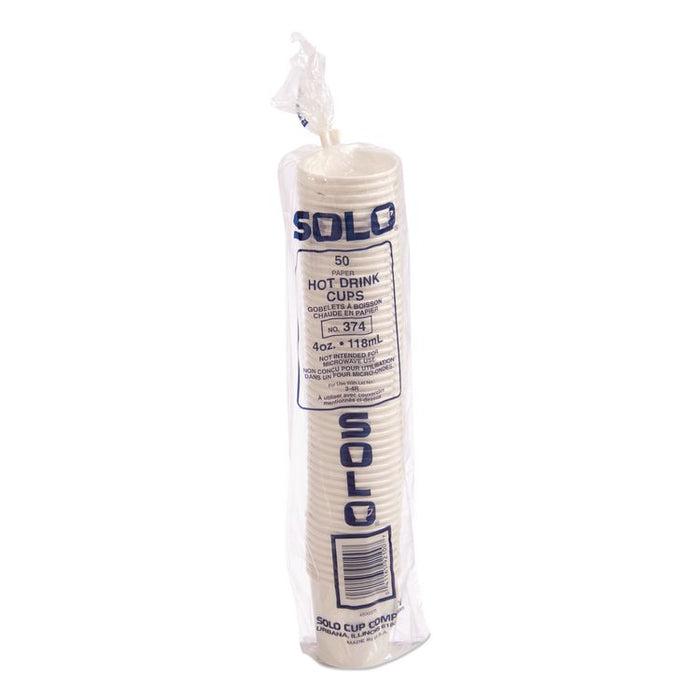 Paper Hot Cups, 4 oz, White, 50/Pack