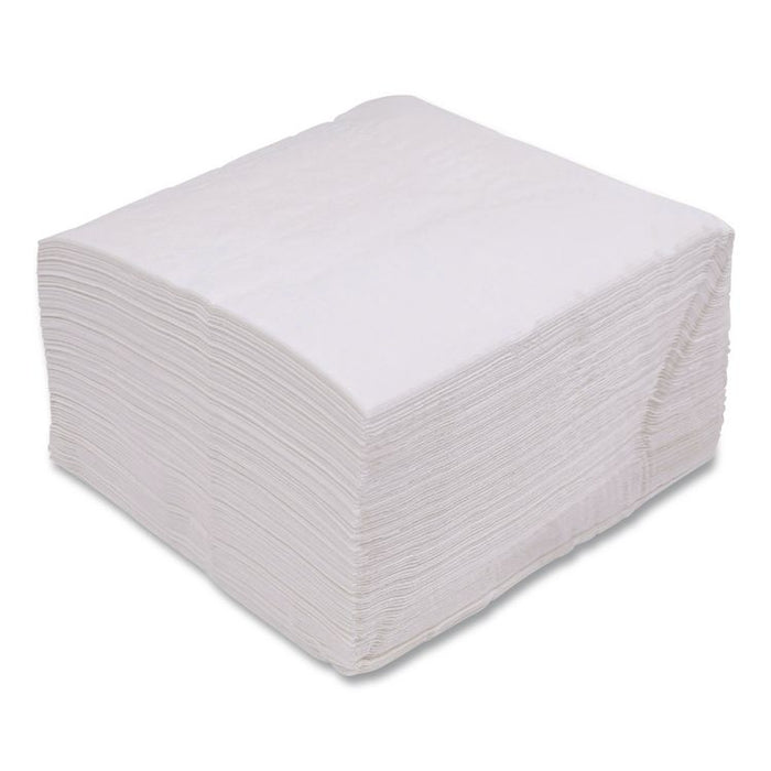 Linen-Feel Flat Napkins, 1-Ply, 16 x 16, White, 1,000/Carton