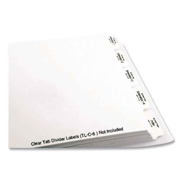Landscape Orientation Index Dividers, 5-Tab, 14 x 8.5, White, 1 Set