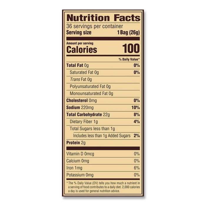 Mini Pretzels, 0.92 oz Bags, 36 Bags/Carton