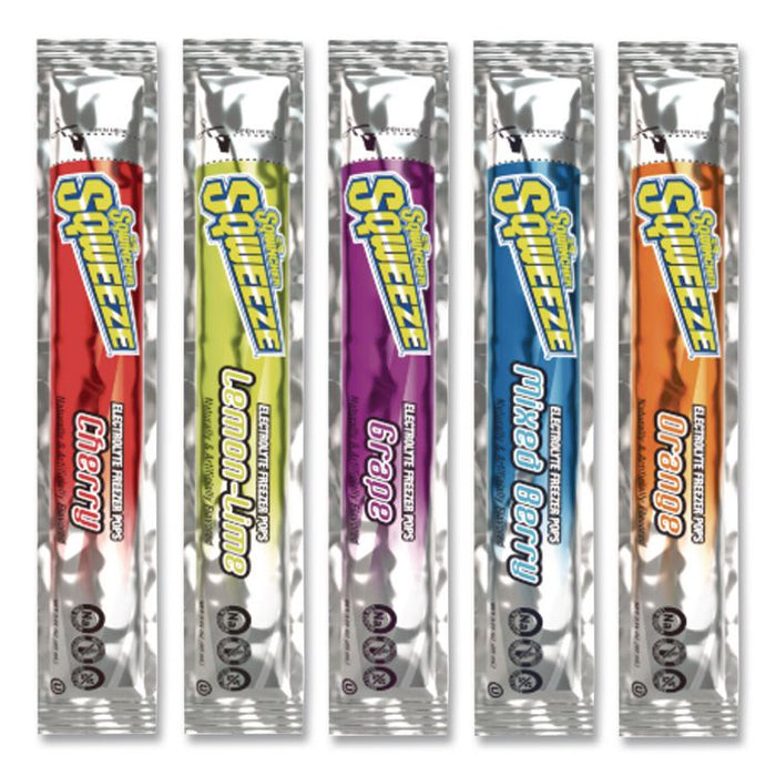 Sqweeze Freeze Pops, Assorted Flavors, 3 oz Packets, 150/Carton