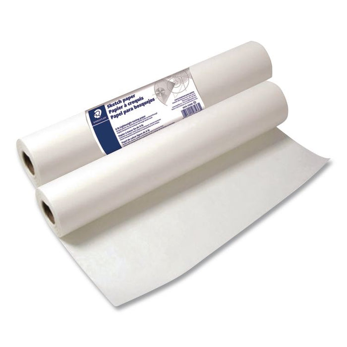 Transparent Sketch Paper Roll, 8 lb Bond Weight, 18" x 50 yd, White