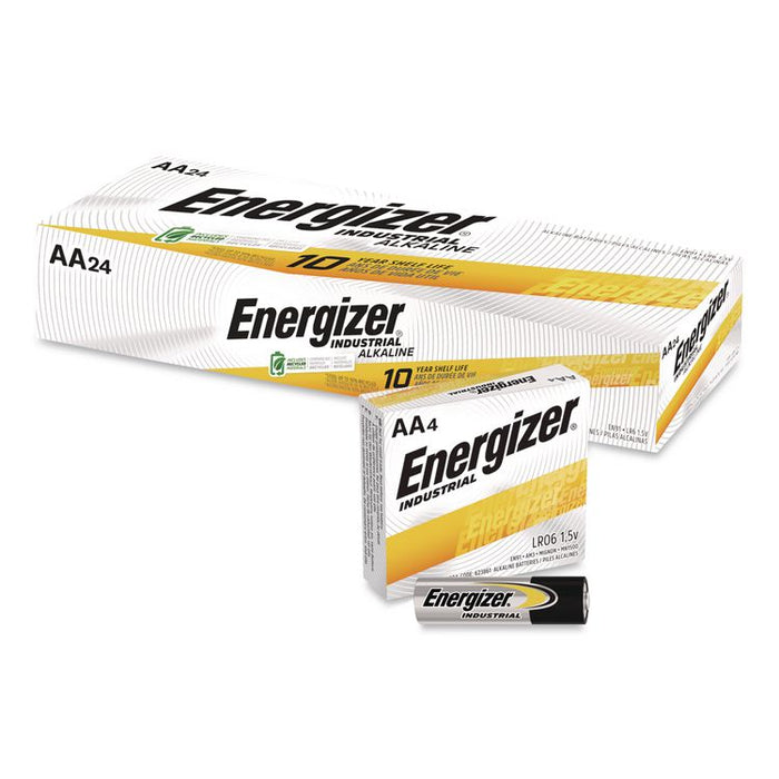 Industrial Alkaline AA Batteries, 1.5 V, 4/Pack, 6 Packs/Box