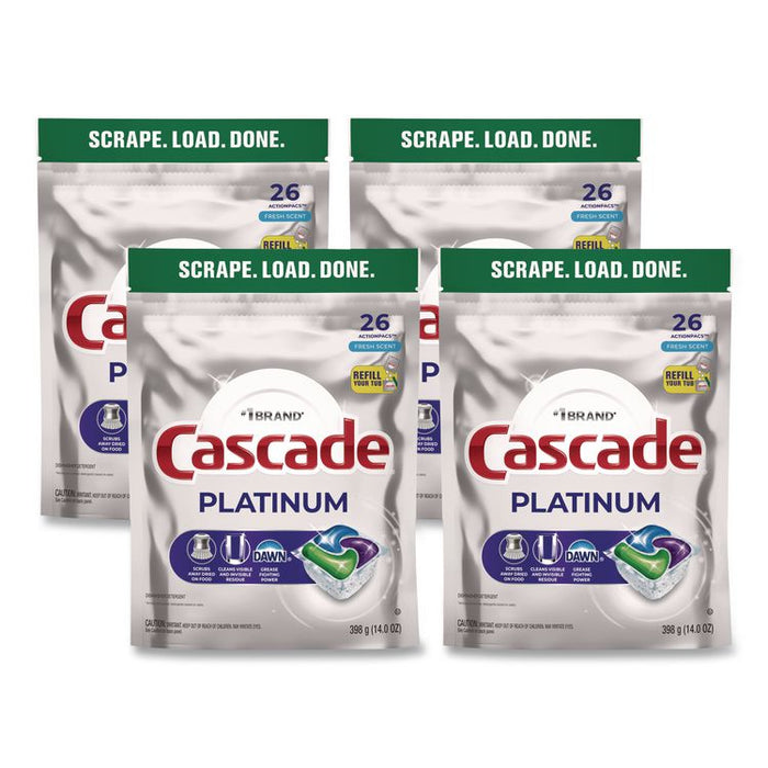 Platinum ActionPacs, Fresh Scent, 14 oz Pack, 26 Pods/Pack, 4 Packs/Carton