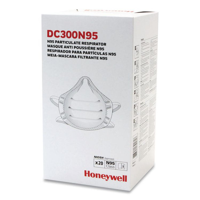 ONE-Fit N95 Single-Use Molded-Cup Particulate Respirator, One Size Fits Most, White, 10/Pack