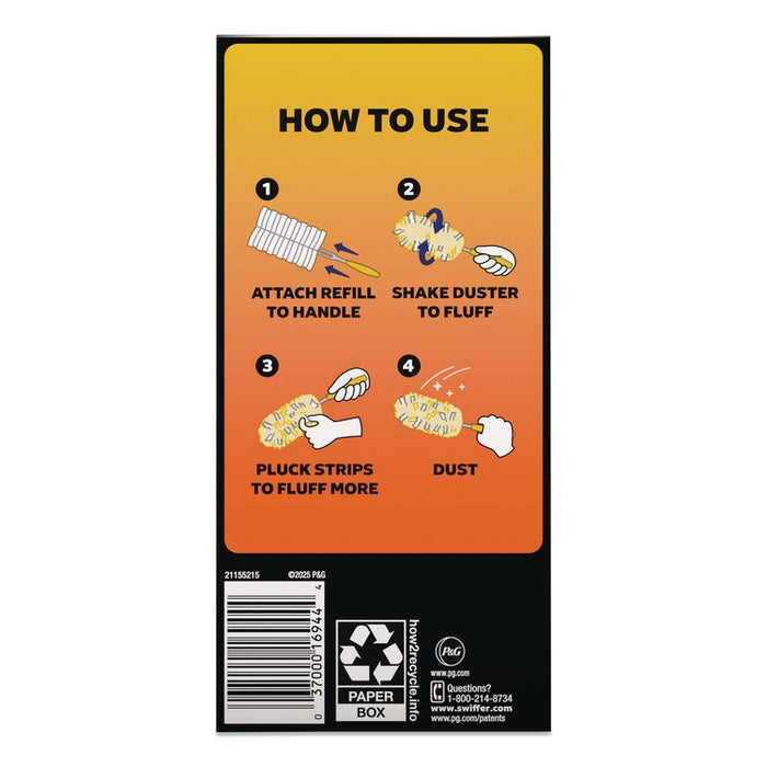 Heavy Duty Dusters Refill, Dust Lock Fiber, Unscented, Yellow, 6/Box, 4 Boxes/Carton