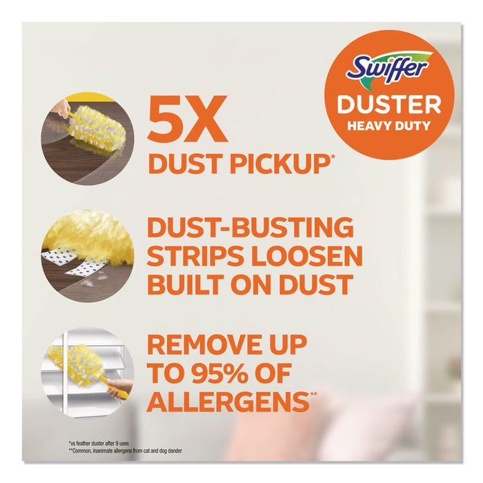 Heavy Duty Dusters Refill, Dust Lock Fiber, Unscented, Yellow, 6/Box