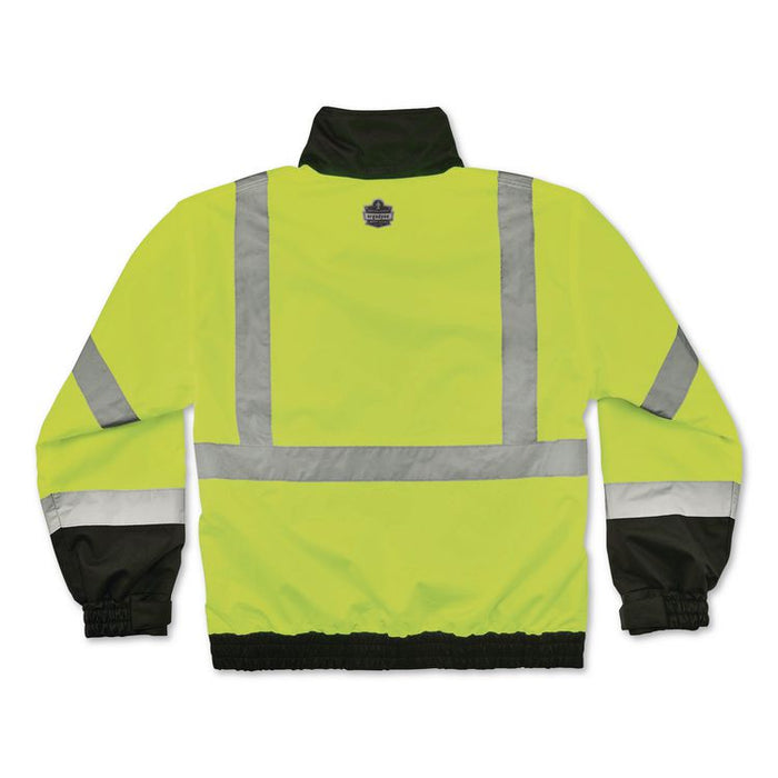 GloWear 8379 Class 3 Hi-Vis Fleece Lined Bomber Jacket, X-Small, Lime