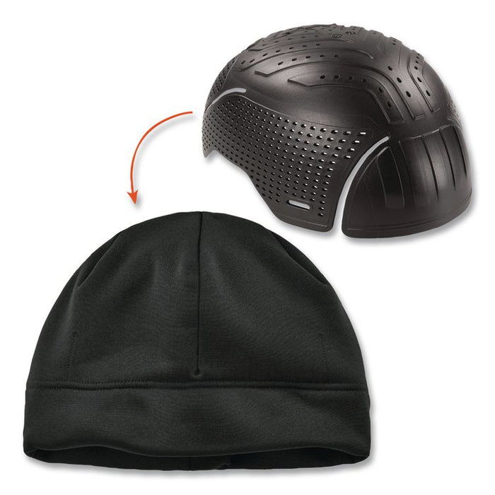 N-Ferno 6808ZI Zippered Winter Beanie Hat with Bump Cap, One Size Fits Most, Black