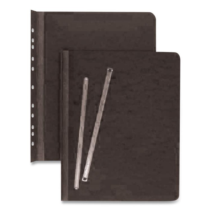 PRESSTEX Report Cover with Tyvek Reinforced Hinge, Side Bound, Two-Piece Prong Fastener, 3" Capacity, 8.5 x 11, Black/Black