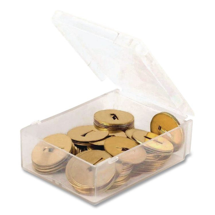 #2 Washers for Two-Prong Fasteners, 1.25" Diameter, Brass, 100/Box