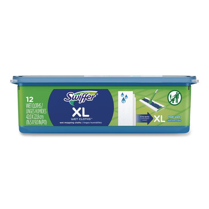 Max/XL Wet Refill Cloths, 9 x 16.5, Fresh Scent, White, 12/Tub