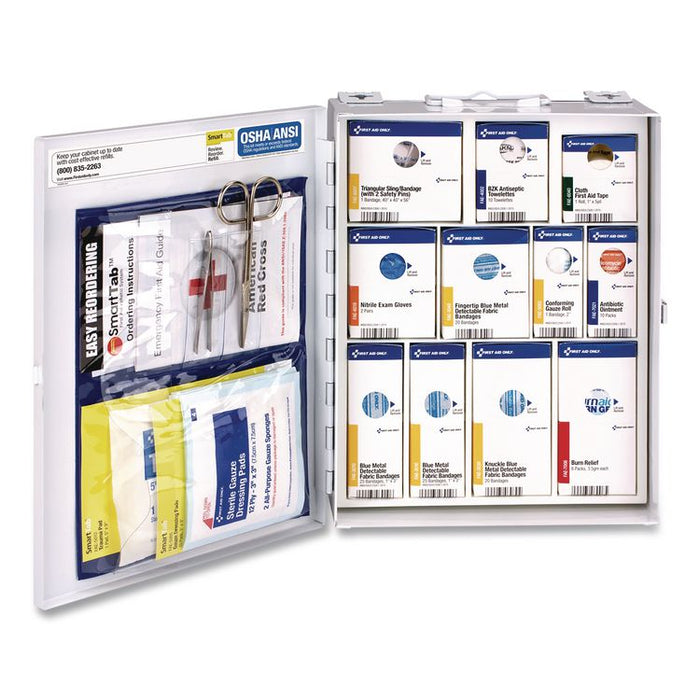 SmartCompliance Food Service First Aid Kit for 25 People, 137 Pieces, Metal Case