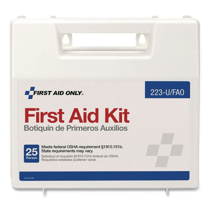 Office First Aid Kit for 25 People, 106 Pieces, Plastic Case with Dividers