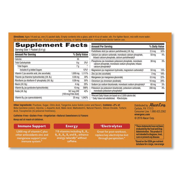 Vitamin C Drink Mix, 1,000 mg Vitamin C, Tangerine, 60/Pack