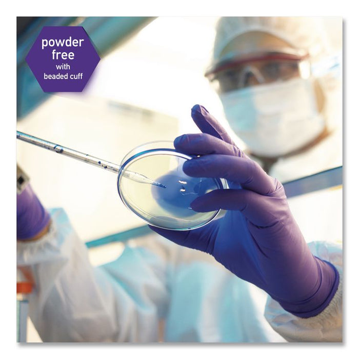 PURPLE NITRILE Exam Gloves, Powder-Free, Medium, 6 mil Thick, 9.5" Long, Purple, 100/Box