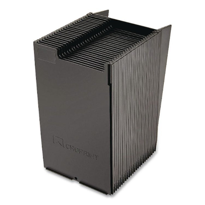 Expanding Time Card Rack, 25 Pockets, Plastic, Black