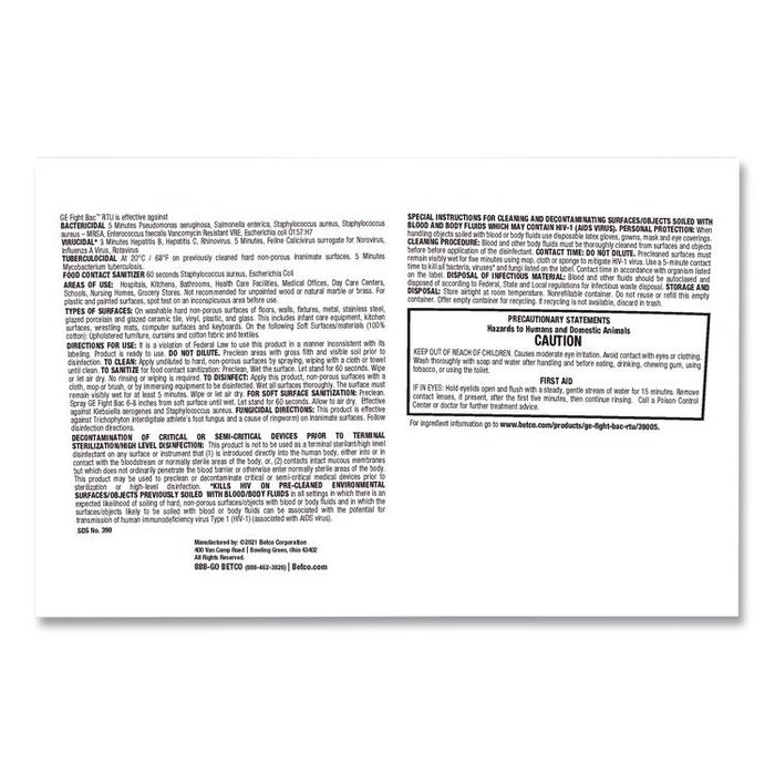 Fight Bac RTU Disinfectant, Citrus Floral Scent, 1 gal Bottle