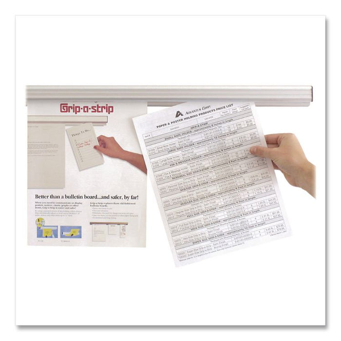 Grip-A-Strip Display Rails, 1.5" x 96", Satin Aluminum