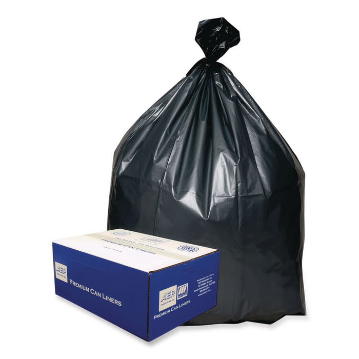 Can Liners, 33 gal, 1.35 mil, 33" x 40", Gray, 10 Bags/Roll, 10 Rolls/Carton