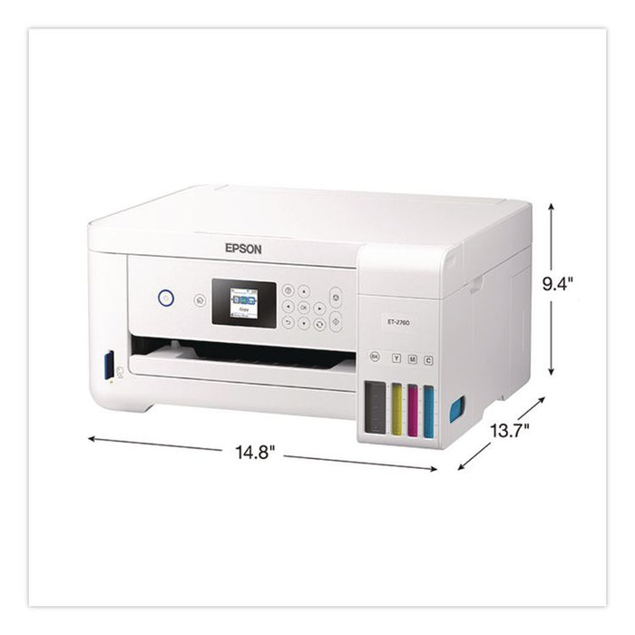 EcoTank ET-2760 All-in-One Cartridge-Free Supertank Printer, Copy/Print/Scan