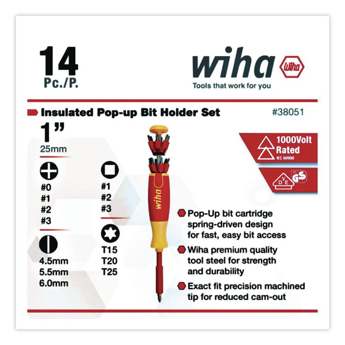 14-Piece Insulated Pop-Up Bit Holder Set
