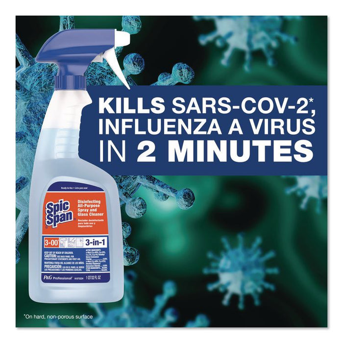 Disinfecting All-Purpose Spray and Glass Cleaner, Fresh Scent, 1 gal Bottle, 3/Carton