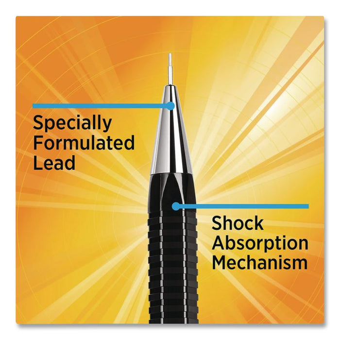 Break Resistant Pro Mechanical Pencils, 0.7 mm, HB (#2), Black Lead, Black Barrel, 2/Pack
