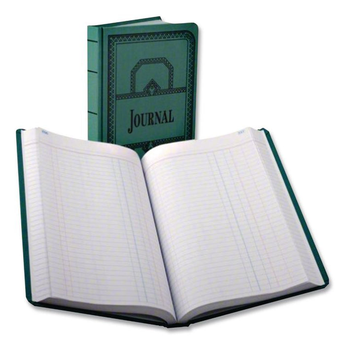 Account Journal, Journal-Style Rule, Blue Cover, 11.75 x 7.25 Sheets, 150 Sheets/Book