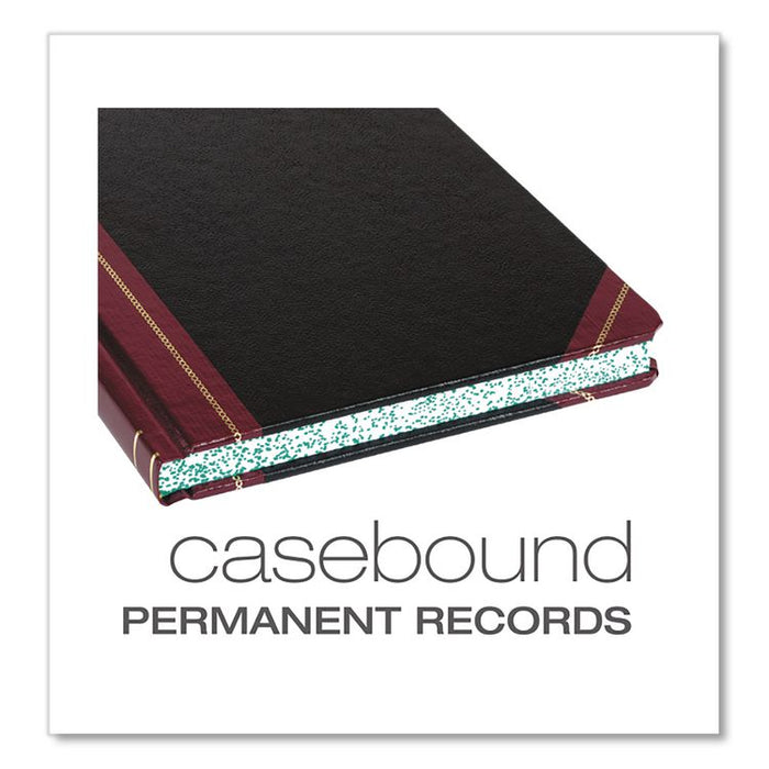 Record and Account Book, Custom Rule, Black/Red/Gold Cover, 13.75 x 8.38 Sheets, 300 Sheets/Book