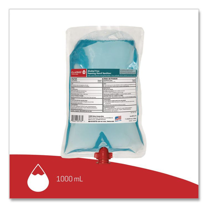 Alcohol Free Foaming Hand Sanitizer, 33.8 oz Bag, Light and Fresh Scent, 6/Carton