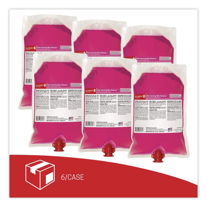 Pink Foaming Skin Cleanser, Fresh Scent, 33.8 oz Refill Bag, 6/Carton