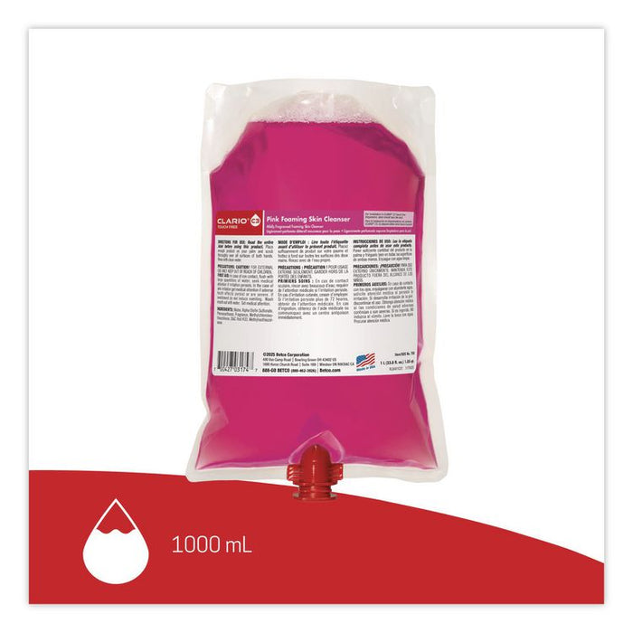 Pink Foaming Skin Cleanser, Fresh Scent, 33.8 oz Refill Bag, 6/Carton