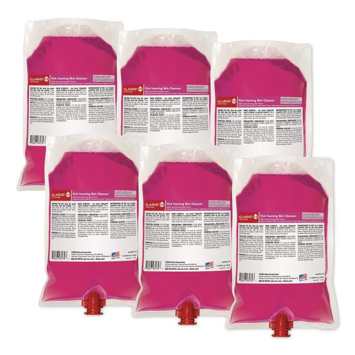 Pink Foaming Skin Cleanser, Fresh Scent, 33.8 oz Refill Bag, 6/Carton