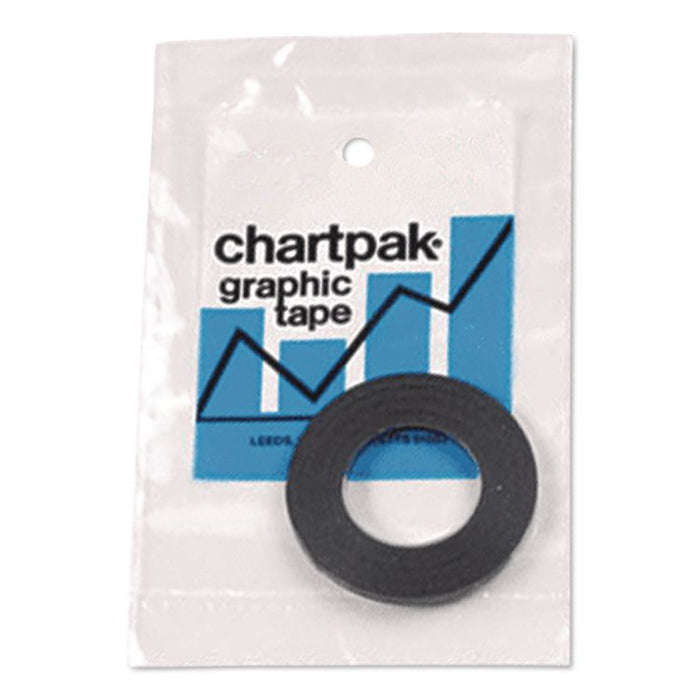 Graphic Chart Tapes, 1" Core, 0.25" x 27 ft, Matte Black