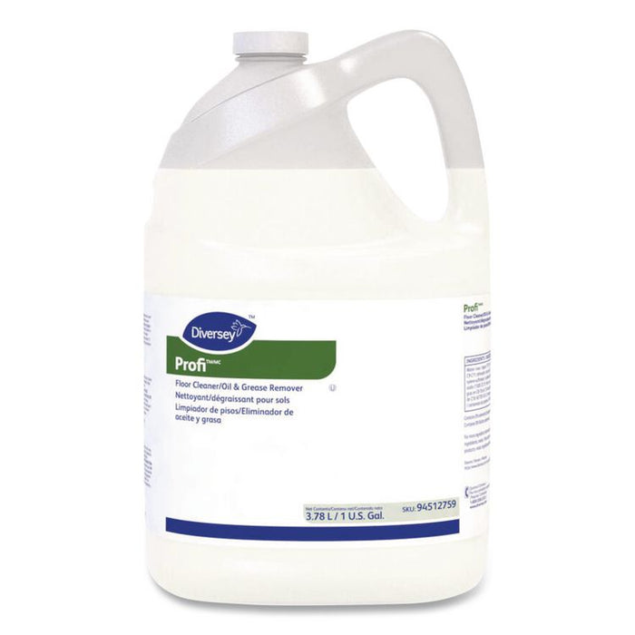 Profi Floor Cleaner and Grease Remover, Unscented, 1 gal Bottle, 4/Carton