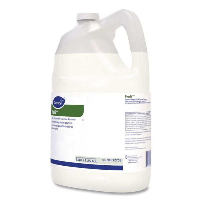 Profi Floor Cleaner and Grease Remover, Unscented, 1 gal Bottle, 4/Carton