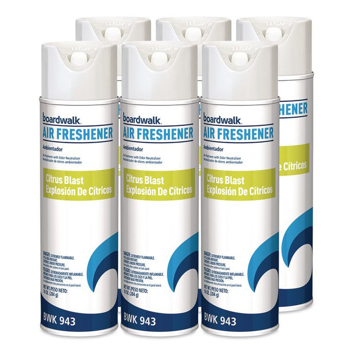 Aerosol Air Freshener, Citrus, 10 oz Aerosol Spray, 6/Carton