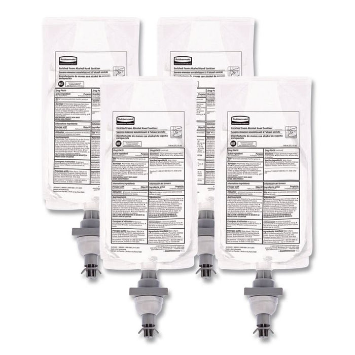 AutoFoam Refill With Alcohol Foam Hand Sanitizer, Clear, 1,000 mL, Unscented, 4/Carton