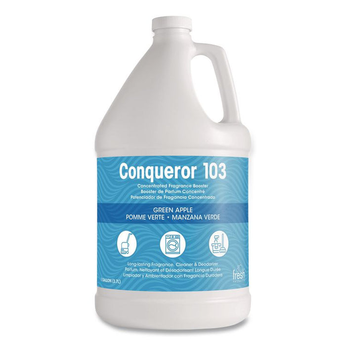 Conqueror 103 Odor Counteractant Concentrate, Green Apple, 1 gal Bottle, 4/Carton