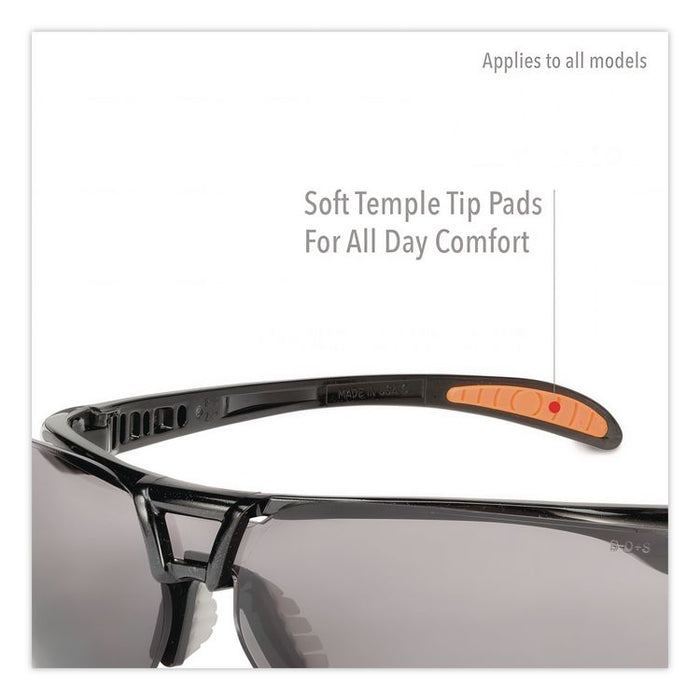 Protege Safety Eyewear, Metallic Black Half Frame, Clear Dual Lens