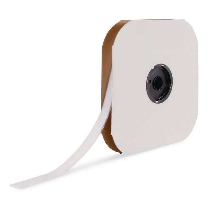 Sticky-Back Fasteners, Loop Side, 0.63" x 75 ft, White